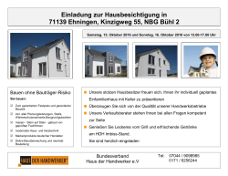 Einladung zur Hausbesichtigung in 71139 Ehningen, Kinzigweg 55
