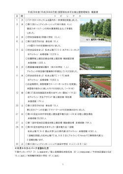 平成28年度（平成28年8月期）長野県松本平広域公園管理報告 概要書