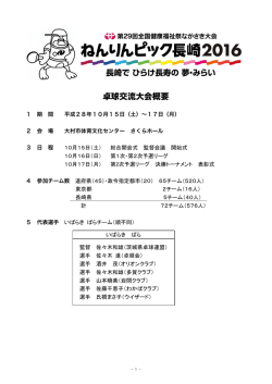 卓球交流大会概要 - 茨城県卓球連盟