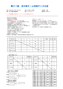 苫小牧チーム対抗 - 苫小牧テニス協会