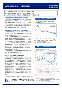 中国の景気動向と人民元相場 - アセットマネジメントOne