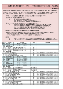 （公財）日本卓球協会ラバーリスト H28.10.14