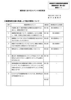 検討会におけるコメント対応状況 廃棄物発生量の見通しと今後の管理