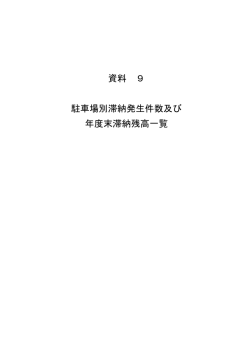 資料 9 駐車場別滞納発生件数及び 年度末滞納残高一覧