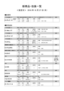 新商品・改廃一覧 - ロンシール工業株式会社