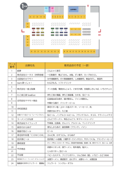 ブース 番号 出展社名 販売品目の予定（一部）