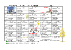 平成28年 11月 デイケア予定表 氏名：