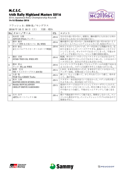 フラッシュ 5：SS9 後／モンデウス 2016 年 10 月 16 日（日） 天候：晴れ
