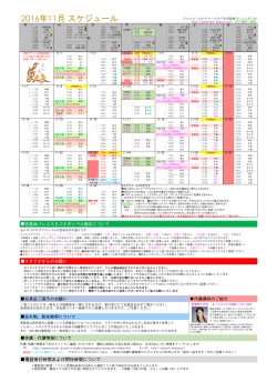 2016年11月 スケジュール