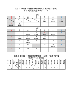 平成28年度 十勝管内町村職員採用試験（初級） 第3次試験実施