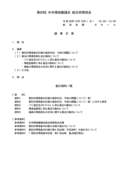 第87回 中央環境審議会 総合政策部会