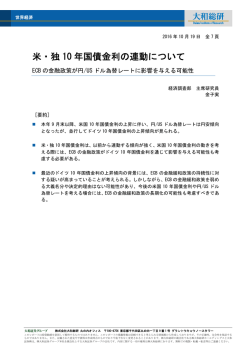米・独 10 年国債金利の連動について