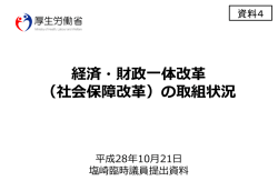 経済・財政一体改革 （社会保障改革）の取組状況