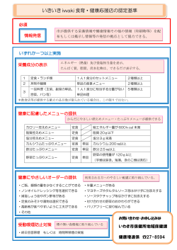 いきいき iwaki 食育・健康応援店の認定基準