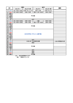 メンバー メンバー外 メンバー メンバー外 1 Sat （大）14:00