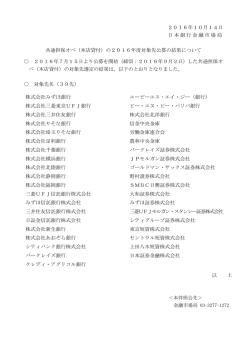 （本店貸付）の2016年度対象先