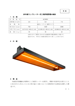 赤外線ランプヒーター式工場用暖房器の概要[PDF：250KB]