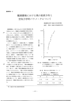 観測圃場における風の鉛直分布と空気力学的パラメータについて