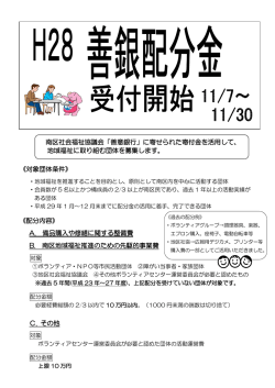 《配分内容》 A. 備品購入や修繕に関する整備費 B. 南区地域福祉推進の