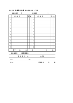 様式9 体育努力生徒 支部一覧表