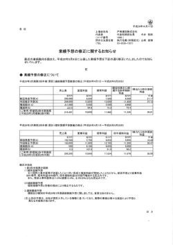 業績予想の修正に関するお知らせ