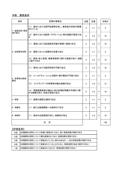 別表 審査基準 【評価基準】