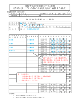 許可を受けている他の公安委員会に通報する場合