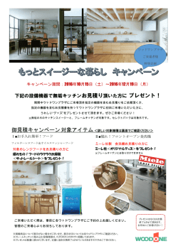 下記の設備機器で無垢キッチンお見積り頂いた方に