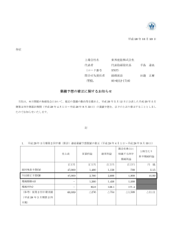 業績予想の修正に関するお知らせ