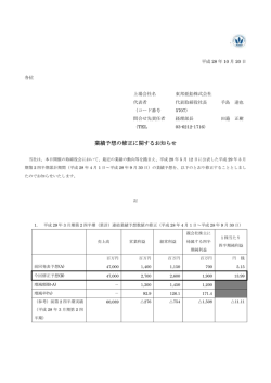 業績予想の修正に関するお知らせ