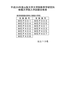 （教職大学院の課程）教育実践創成専攻