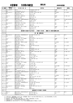 10月 離乳食献立