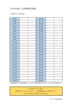 本試験の解答速報を公開しました。 >> 本試験の