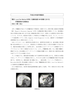 題目：Level Set Method を用いた腹部造影 MR 画像における 肝臓領域