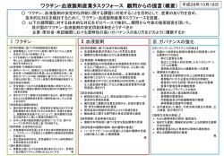 ワクチン・血液製剤産業タスクフォース 顧問からの提言（概要）（PDF