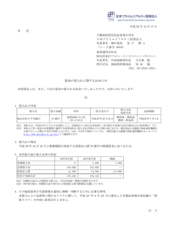 資金の借入れに関するお知らせ - JAPAN-REIT.COM