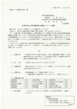 青少年育成推進員の推薦について