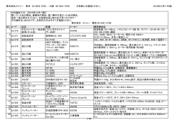 最新中古機材設備リスト2016-10-17