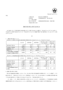 業績予想の修正に関するお知らせ