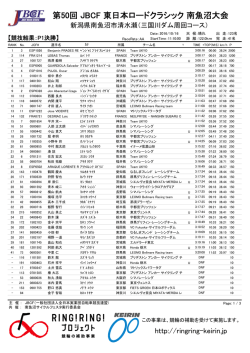 リザルト（PDF） - JBCF 全日本実業団自転車競技連盟 公式サイト