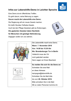 Infos zur Lebenshilfe-Demo in Leichter Sprache