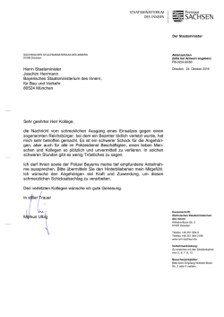 Herrn Staatsminister Joachim Herrmann Bayerisches