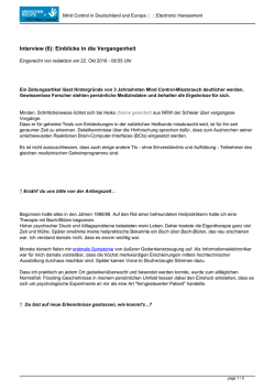 Interview (6): Einblicke in die Vergangenheit