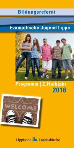 Programm | 2. Halbjahr Evangelische Jugend Lippe Bildungsreferat