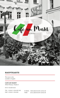 hauptkarte - Cafe am Markt Weimar