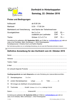 Dorfm&auml;rit in Hinterkappelen Samstag, 22. Oktober - Chappele
