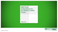 SRM Portal (Supplier Portal) of the MANN+HUMMEL Group Subtitle