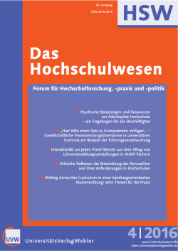 HSW - Das Hochschulwesen