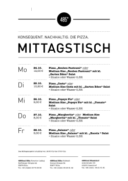 Aktuelle Mittagstisch- und Lunchkarte