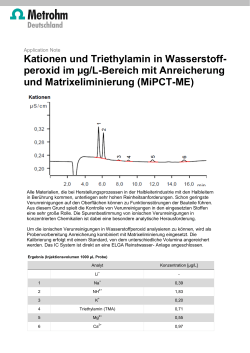 Kationen und Triethylamin in Wasserstoffperoxid im µg/L
